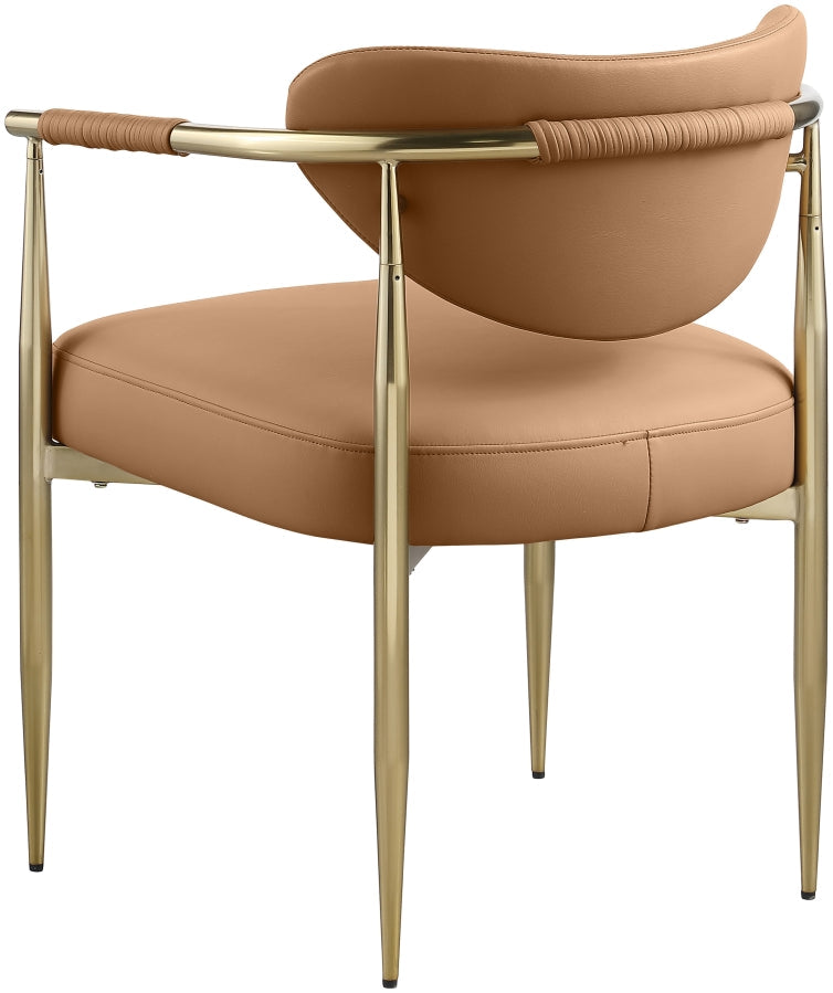 Virella Vegan Leather Upholstered Dining Chair in Cognac, Set of 2 - 817Cognac-C