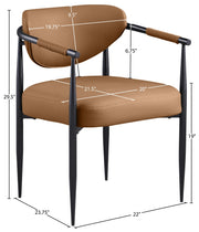 Virella Vegan Leather Upholstered Dining Chair in Cognac, Set of 2 - 829Cognac-C