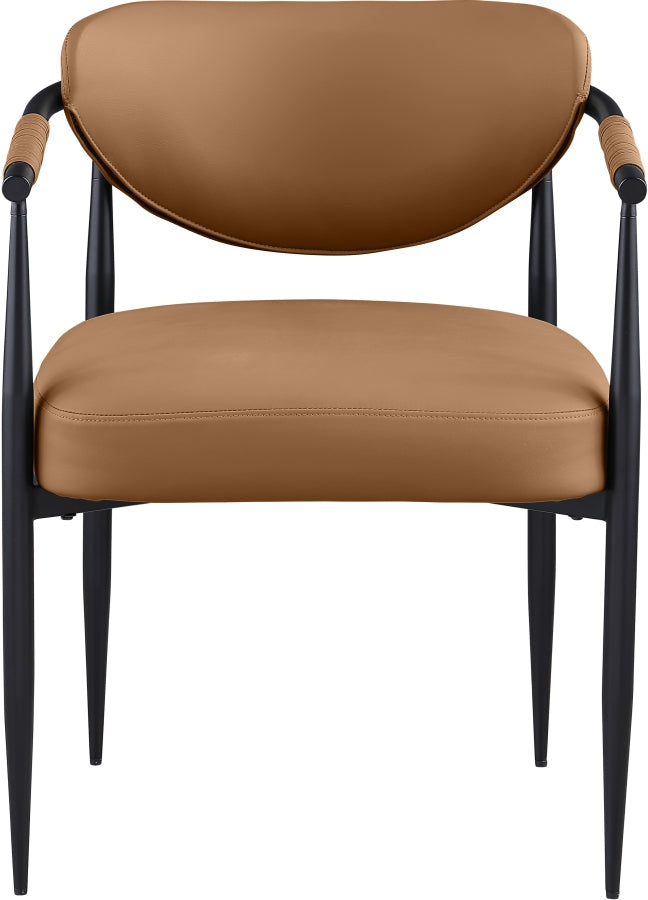 Virella Vegan Leather Upholstered Dining Chair in Cognac, Set of 2 - 829Cognac-C
