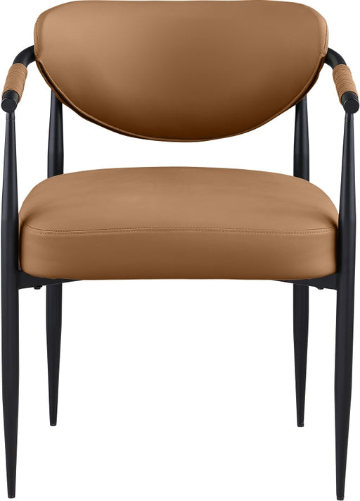 Virella Vegan Leather Upholstered Dining Chair in Cognac, Set of 2 - 829Cognac-C