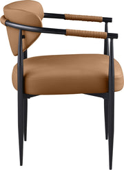Virella Vegan Leather Upholstered Dining Chair in Cognac, Set of 2 - 829Cognac-C