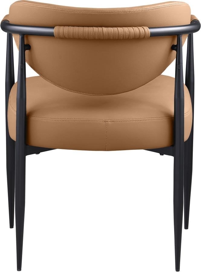 Virella Vegan Leather Upholstered Dining Chair in Cognac, Set of 2 - 829Cognac-C