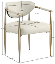 Virella Vegan Leather Upholstered Dining Chair in Cream, Set of 2 - 817Cream-C