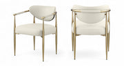 Virella Vegan Leather Upholstered Dining Chair in Cream, Set of 2 - 817Cream-C