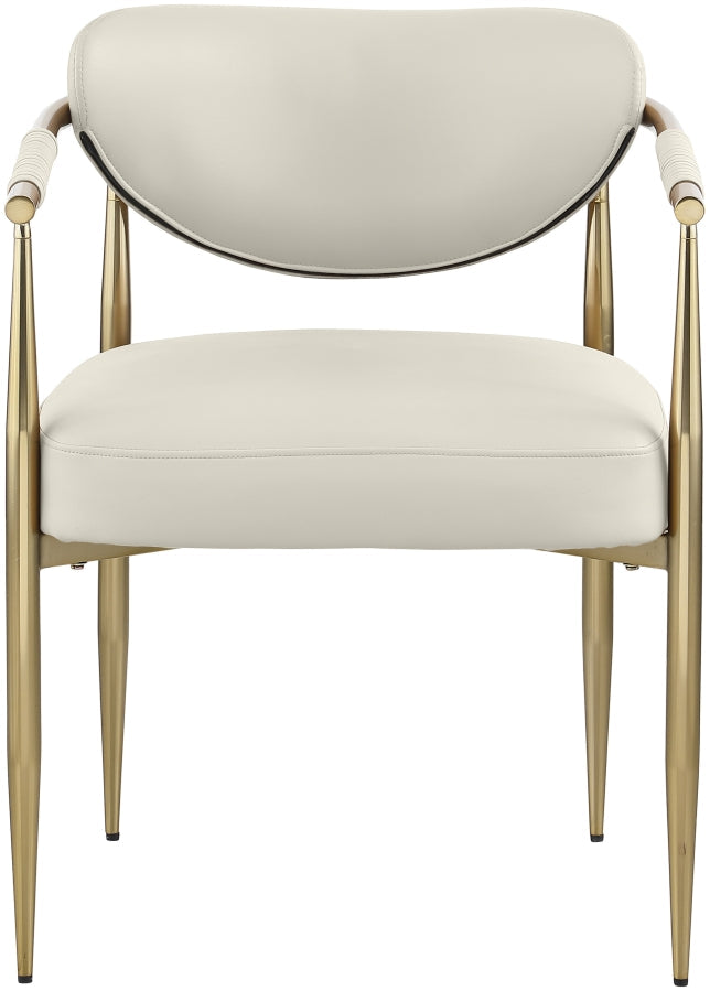 Virella Vegan Leather Upholstered Dining Chair in Cream, Set of 2 - 817Cream-C