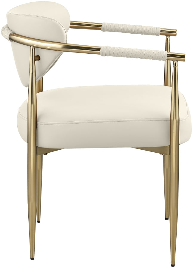 Virella Vegan Leather Upholstered Dining Chair in Cream, Set of 2 - 817Cream-C