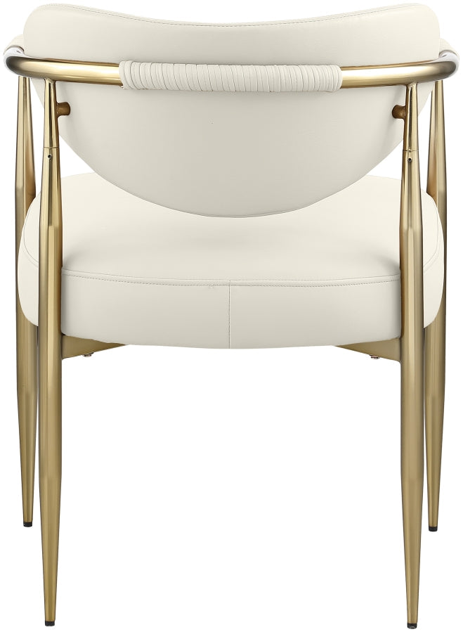 Virella Vegan Leather Upholstered Dining Chair in Cream, Set of 2 - 817Cream-C