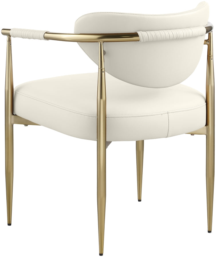 Virella Vegan Leather Upholstered Dining Chair in Cream, Set of 2 - 817Cream-C