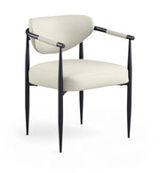 Virella Vegan Leather Upholstered Dining Chair in Cream, Set of 2 - 829Cream-C