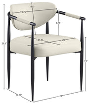 Virella Vegan Leather Upholstered Dining Chair in Cream, Set of 2 - 829Cream-C