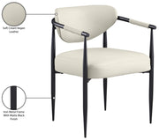 Virella Vegan Leather Upholstered Dining Chair in Cream, Set of 2 - 829Cream-C