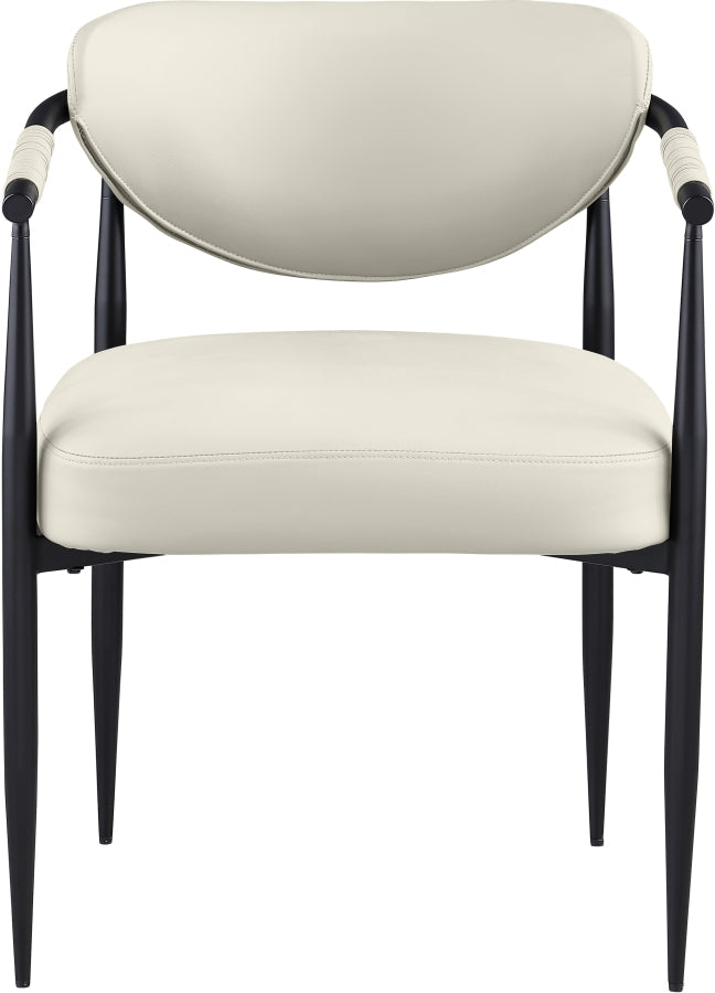 Virella Vegan Leather Upholstered Dining Chair in Cream, Set of 2 - 829Cream-C