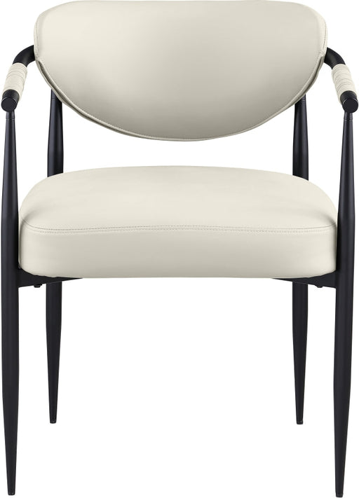 Virella Vegan Leather Upholstered Dining Chair in Cream, Set of 2 - 829Cream-C