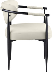 Virella Vegan Leather Upholstered Dining Chair in Cream, Set of 2 - 829Cream-C