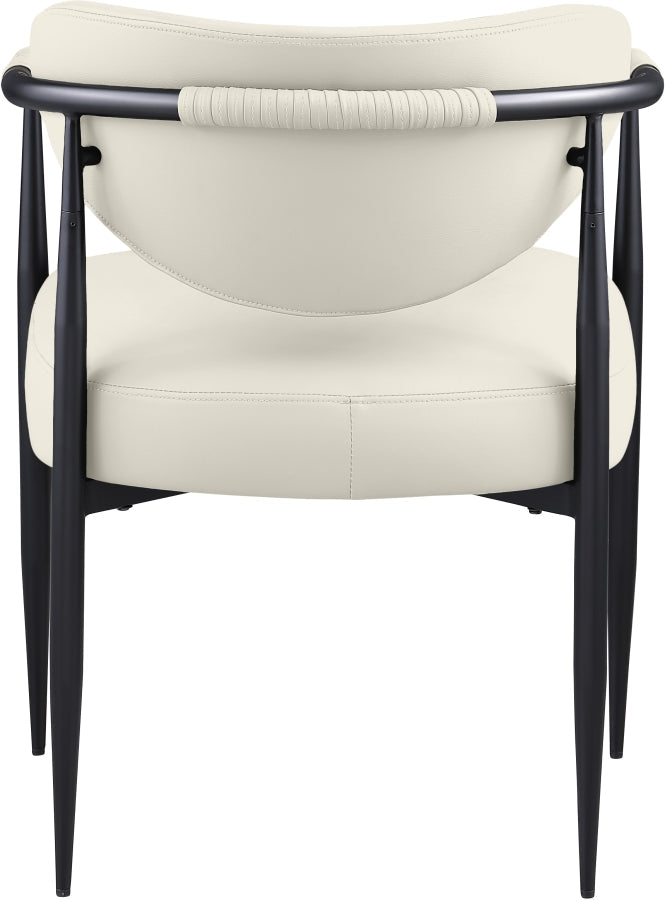 Virella Vegan Leather Upholstered Dining Chair in Cream, Set of 2 - 829Cream-C