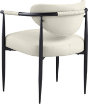 Virella Vegan Leather Upholstered Dining Chair in Cream, Set of 2 - 829Cream-C