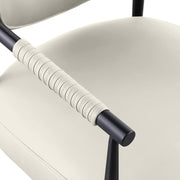 Virella Vegan Leather Upholstered Dining Chair in Cream, Set of 2 - 829Cream-C