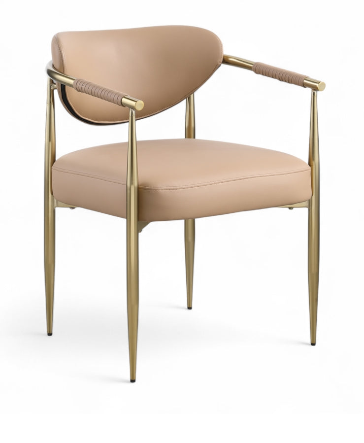 Virella Vegan Leather Upholstered Dining Chair in Natural, Set of 2 - 817Tan-C