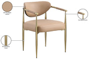 Virella Vegan Leather Upholstered Dining Chair in Natural, Set of 2 - 817Tan-C