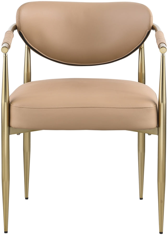 Virella Vegan Leather Upholstered Dining Chair in Natural, Set of 2 - 817Tan-C