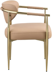Virella Vegan Leather Upholstered Dining Chair in Natural, Set of 2 - 817Tan-C