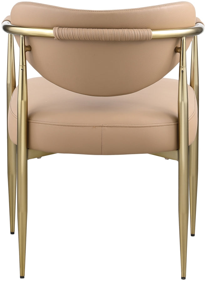 Virella Vegan Leather Upholstered Dining Chair in Natural, Set of 2 - 817Tan-C
