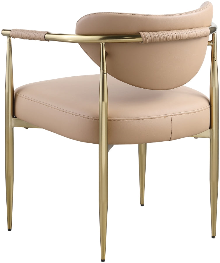 Virella Vegan Leather Upholstered Dining Chair in Natural, Set of 2 - 817Tan-C
