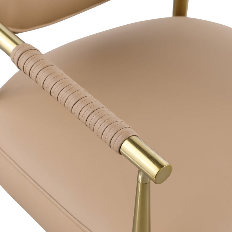 Virella Vegan Leather Upholstered Dining Chair in Natural, Set of 2 - 817Tan-C