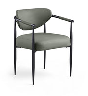 Virella Vegan Leather Upholstered Dining Chair in Olive, Set of 2 - 829Olive-C