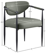Virella Vegan Leather Upholstered Dining Chair in Olive, Set of 2 - 829Olive-C