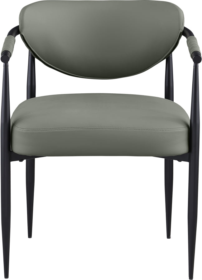 Virella Vegan Leather Upholstered Dining Chair in Olive, Set of 2 - 829Olive-C