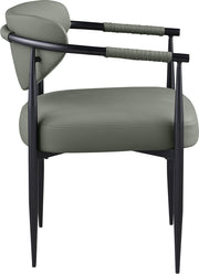 Virella Vegan Leather Upholstered Dining Chair in Olive, Set of 2 - 829Olive-C
