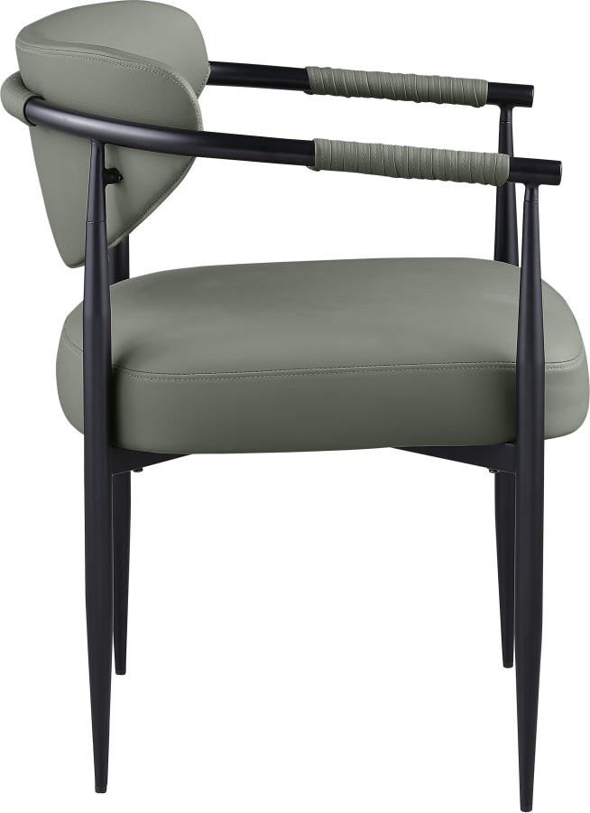 Virella Vegan Leather Upholstered Dining Chair in Olive, Set of 2 - 829Olive-C