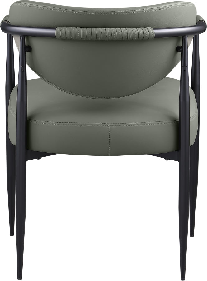 Virella Vegan Leather Upholstered Dining Chair in Olive, Set of 2 - 829Olive-C