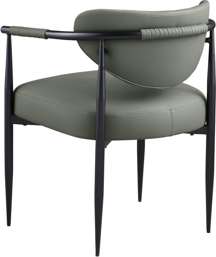 Virella Vegan Leather Upholstered Dining Chair in Olive, Set of 2 - 829Olive-C