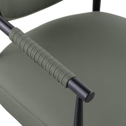 Virella Vegan Leather Upholstered Dining Chair in Olive, Set of 2 - 829Olive-C