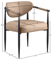 Virella Vegan Leather Upholstered Dining Chair in Tan, Set of 2 - 829Tan-C