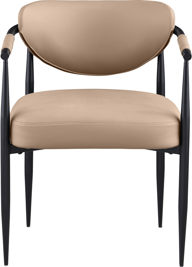 Virella Vegan Leather Upholstered Dining Chair in Tan, Set of 2 - 829Tan-C