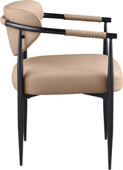 Virella Vegan Leather Upholstered Dining Chair in Tan, Set of 2 - 829Tan-C