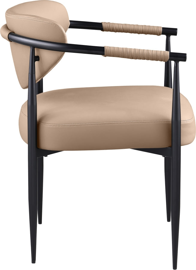 Virella Vegan Leather Upholstered Dining Chair in Tan, Set of 2 - 829Tan-C