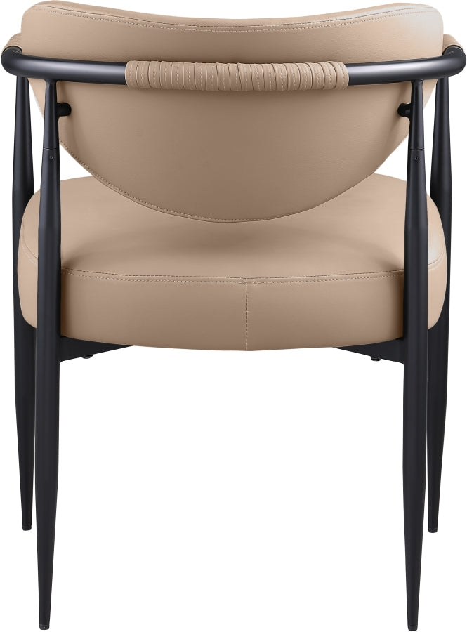 Virella Vegan Leather Upholstered Dining Chair in Tan, Set of 2 - 829Tan-C