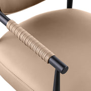 Virella Vegan Leather Upholstered Dining Chair in Tan, Set of 2 - 829Tan-C