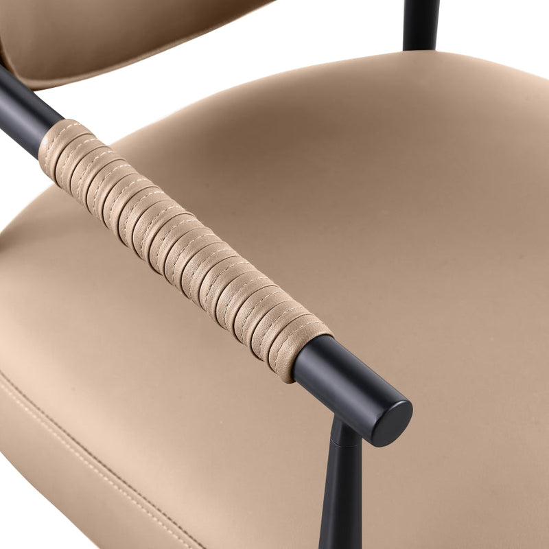 Virella Vegan Leather Upholstered Dining Chair in Tan, Set of 2 - 829Tan-C