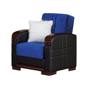 Virginia 35 in. Convertible Sleeper Chair in Blue with Storage - Gate FurnitureLiving Room Chair