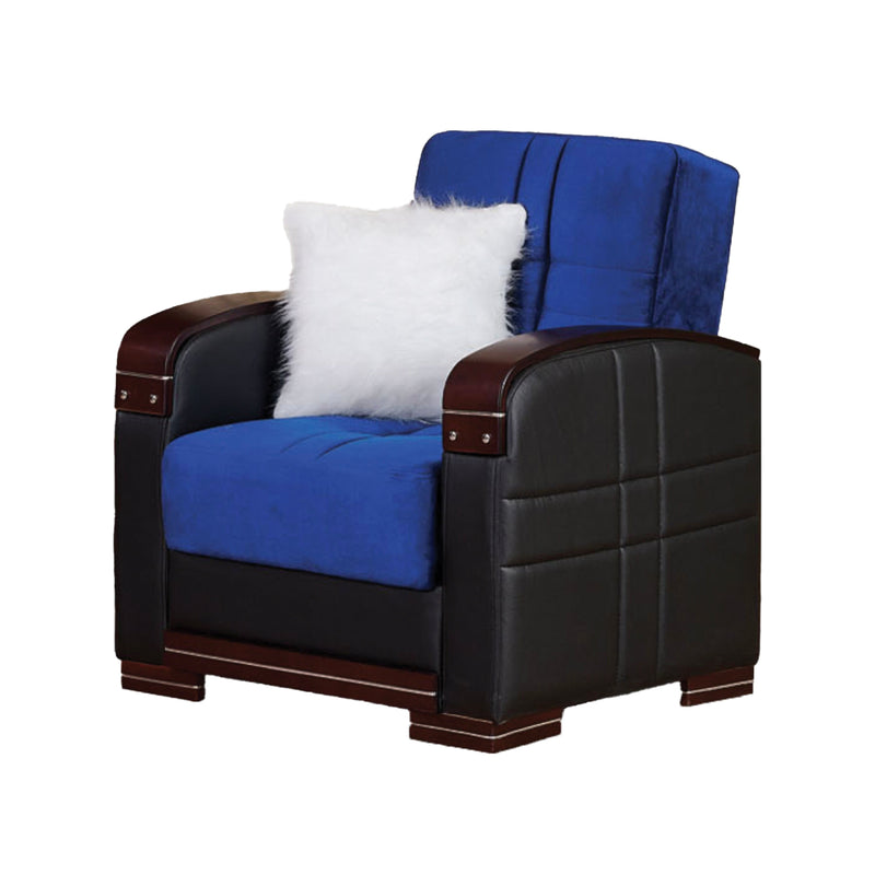Virginia 35 in. Convertible Sleeper Chair in Blue with Storage - Gate FurnitureLiving Room Chair