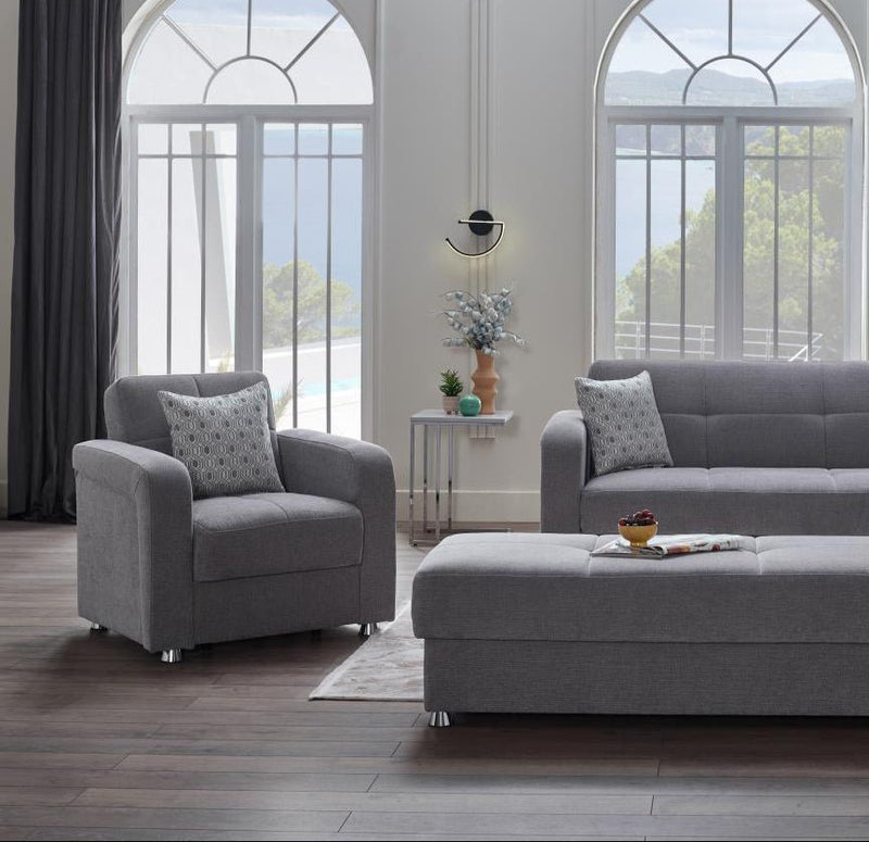 Vision Ottoman (Koopsi Gray) - Gate FurnitureOttoman