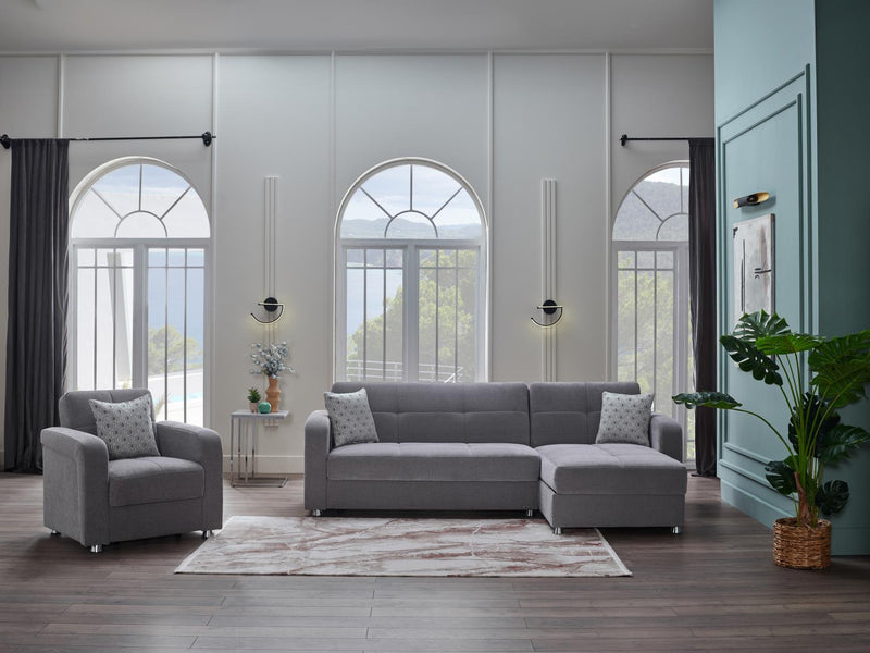 Vision Sectional Love Seat Part(Koopsi Gray) - 15-VIS-203385-05-L