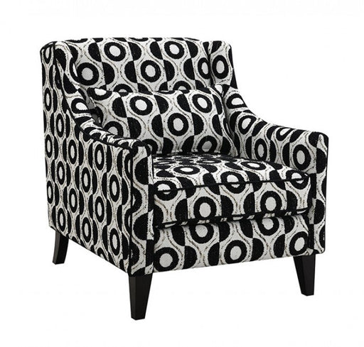 Viviani White/Black Accent Chair - FM61007BK-CH-PT
