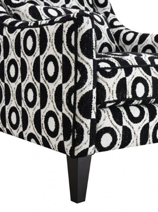 Viviani White/Black Accent Chair - FM61007BK-CH-PT
