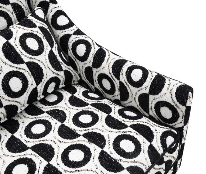 Viviani White/Black Accent Chair - FM61007BK-CH-PT
